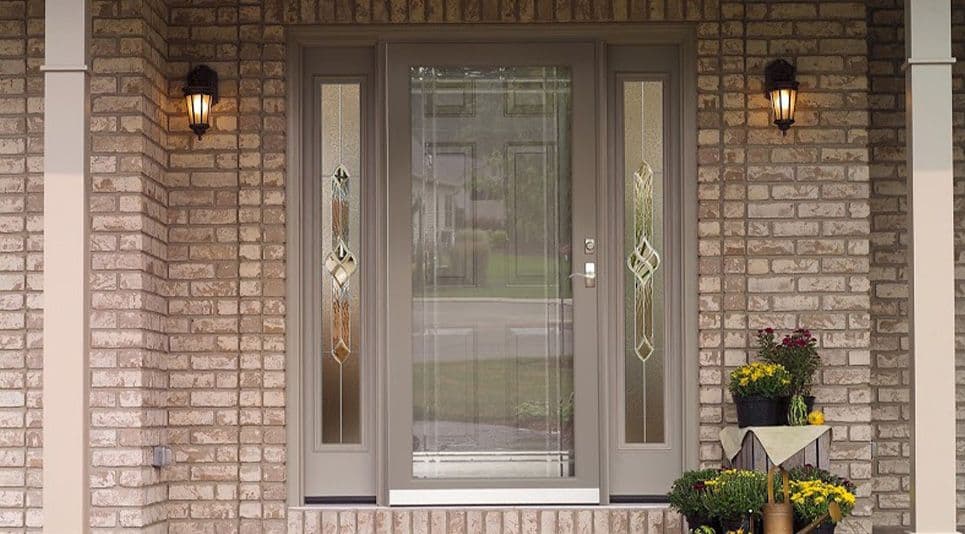 beautiful entry door with large glass