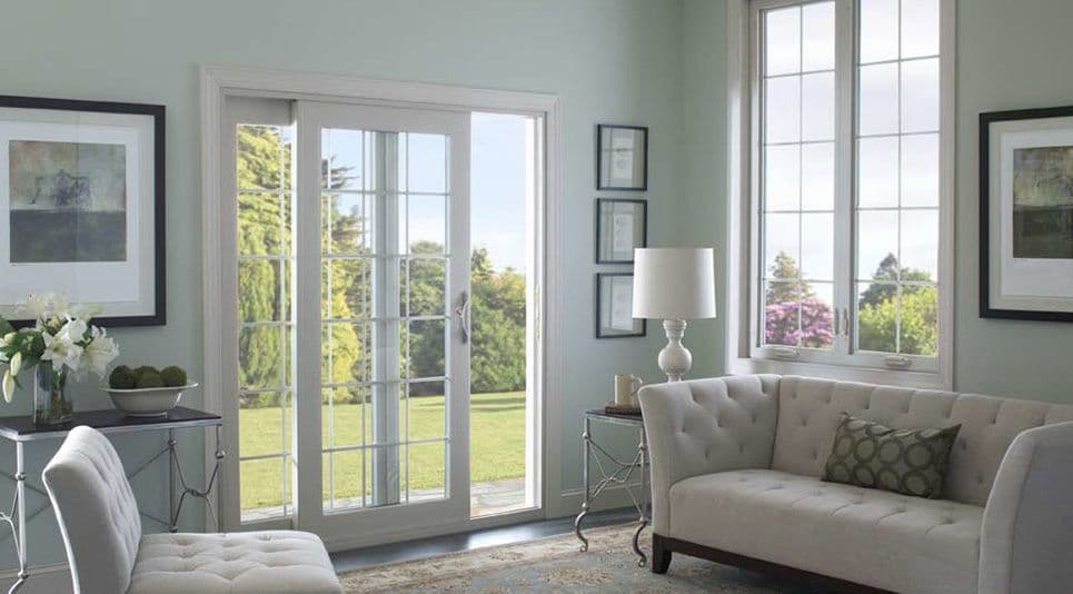 patio door with large glass windows